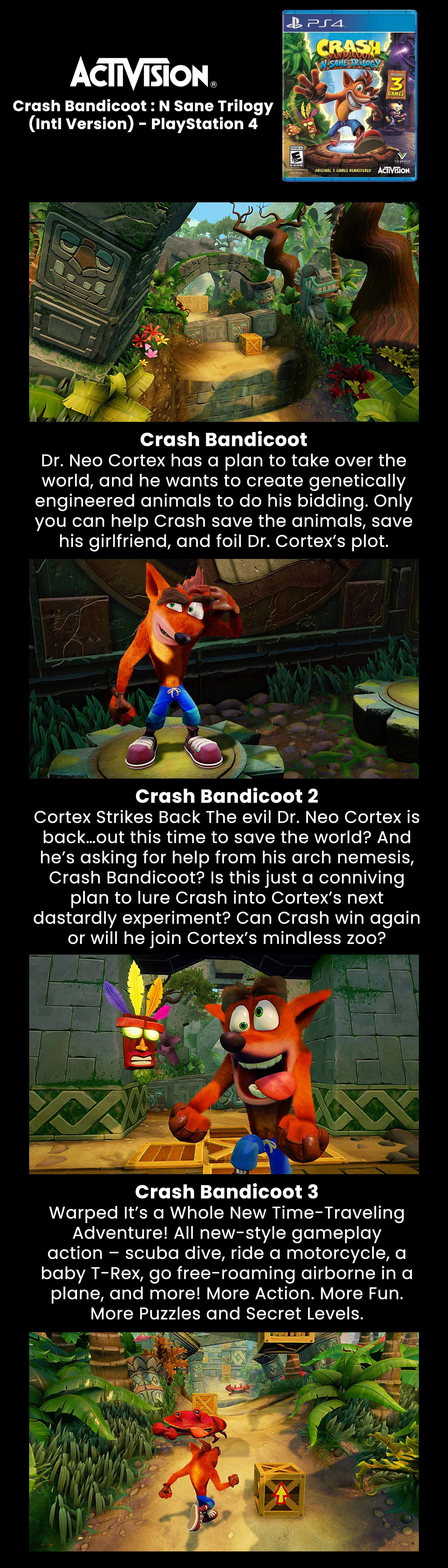 Activision Crash Bandicoot : N Sane Trilogy (Intl Version) - Adventure - PlayStation  4 (PS4) KSA