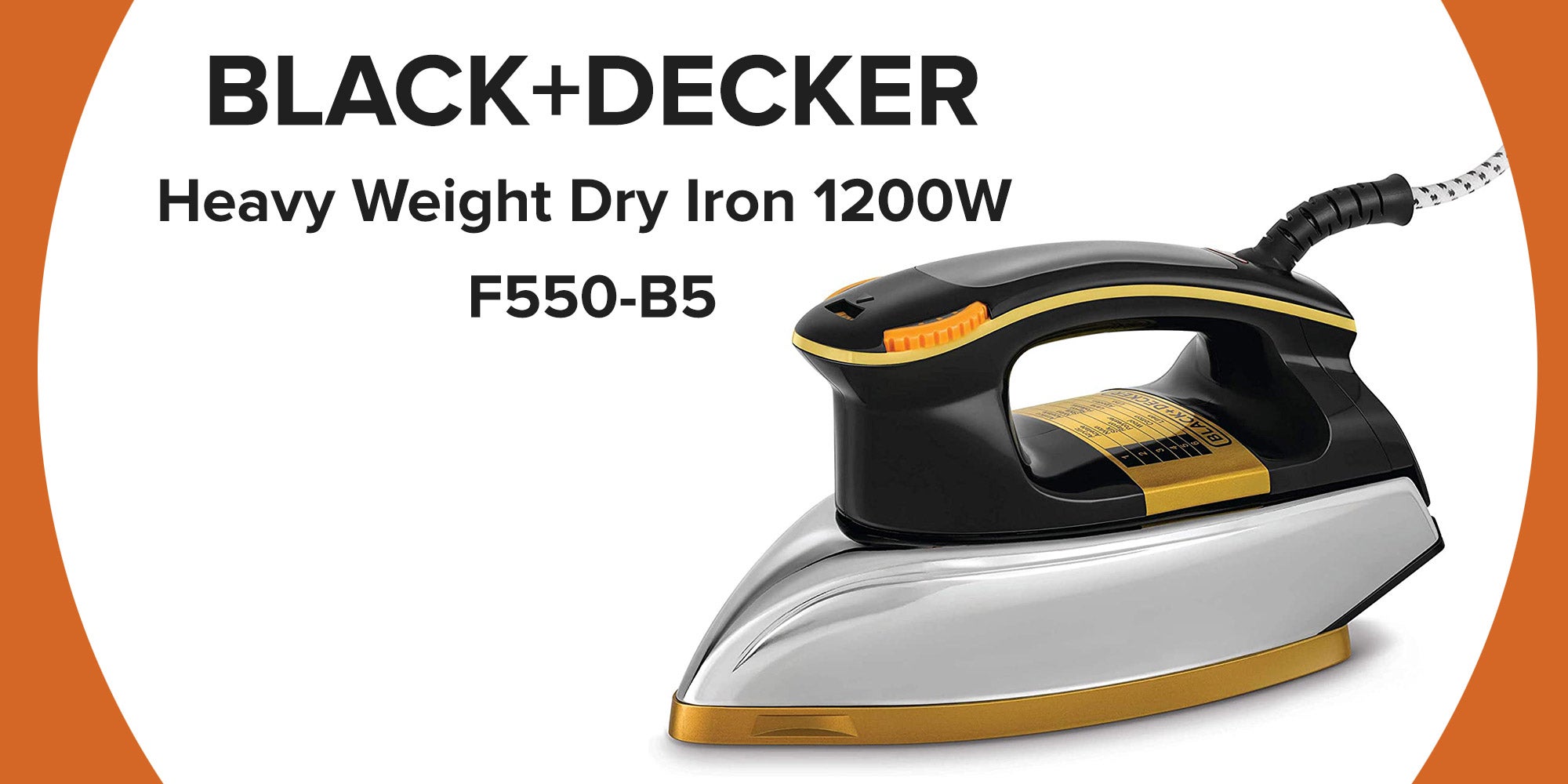 BLACK DECKER Dry Iron Heavy Weight 1200.0 W F550 B5 Black Gold