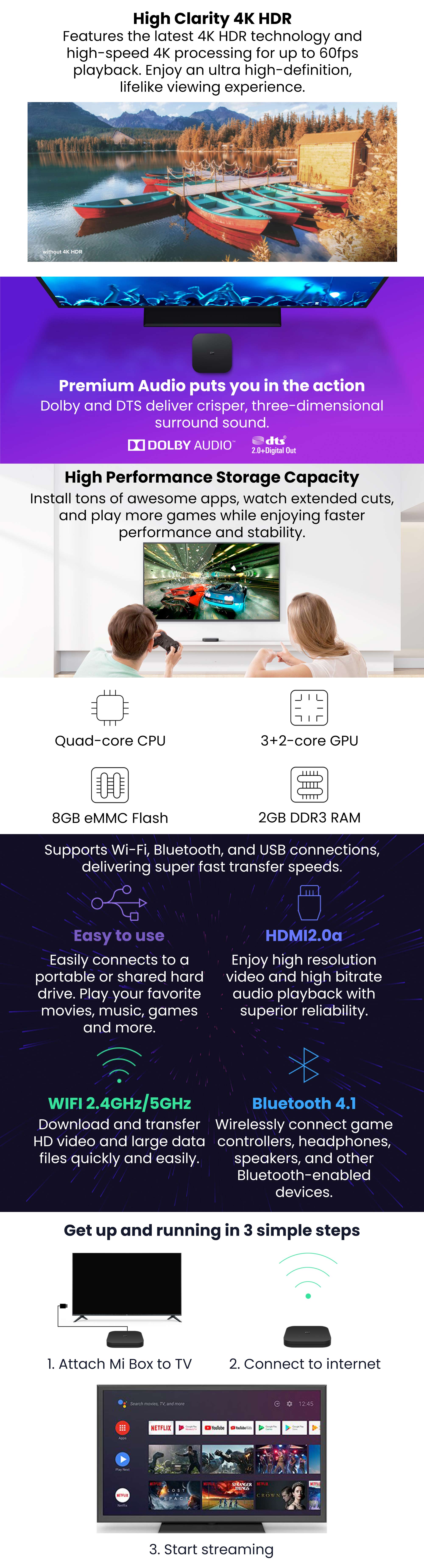Buy Xiaomi PFJ4088UK MI Box S Smart 4K TV Box Online in UAE