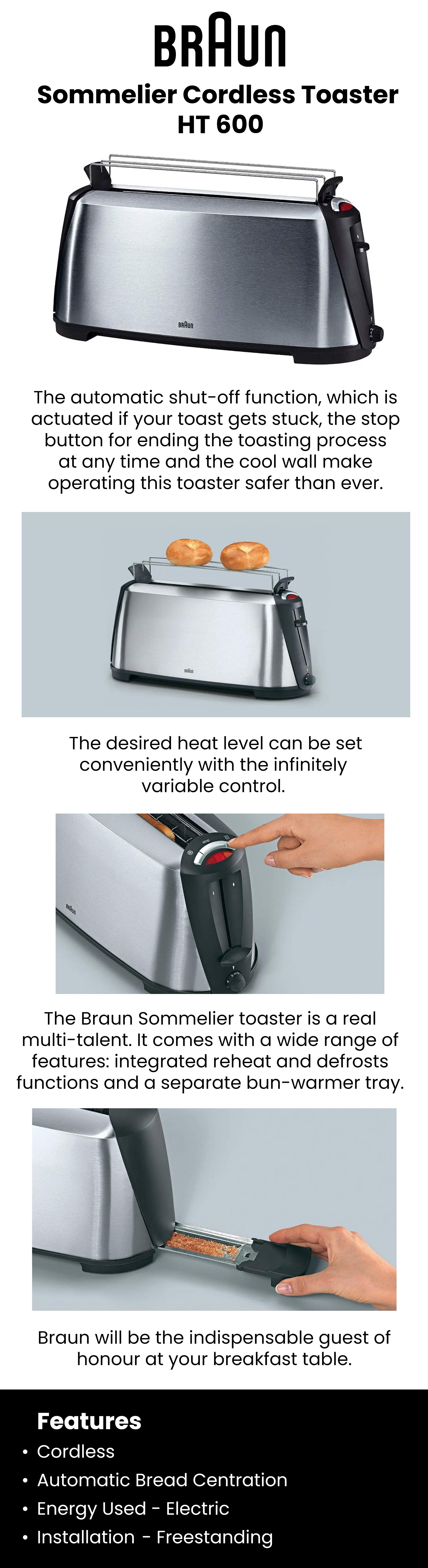 BRAUN Sommelier Cordless Toaster 1000.0 W HT 600 Grey Egypt