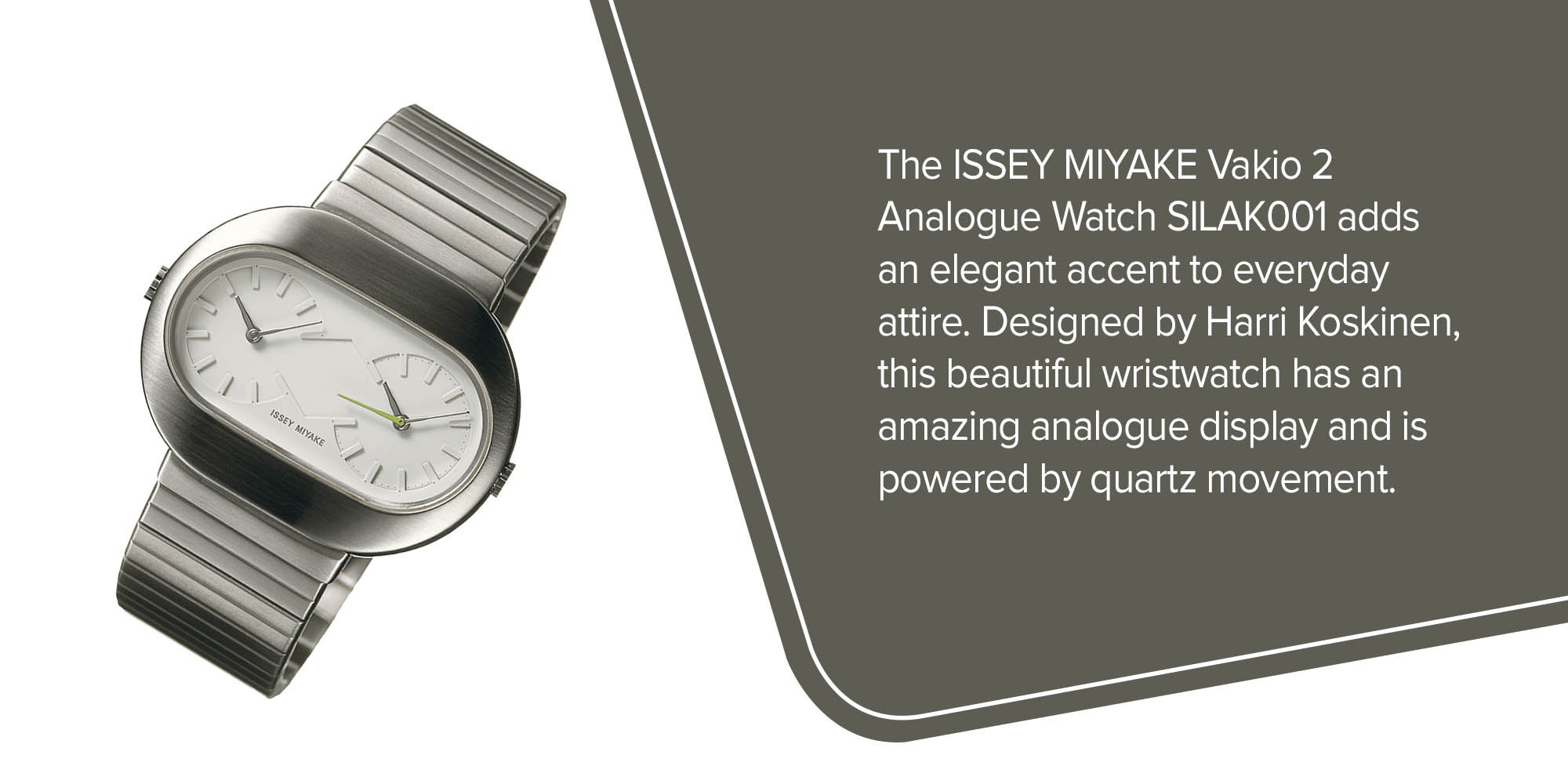 ISSEY MIYAKE Vakio 2 Analog Watch ISM60159 - 44 mm - Silver UAE