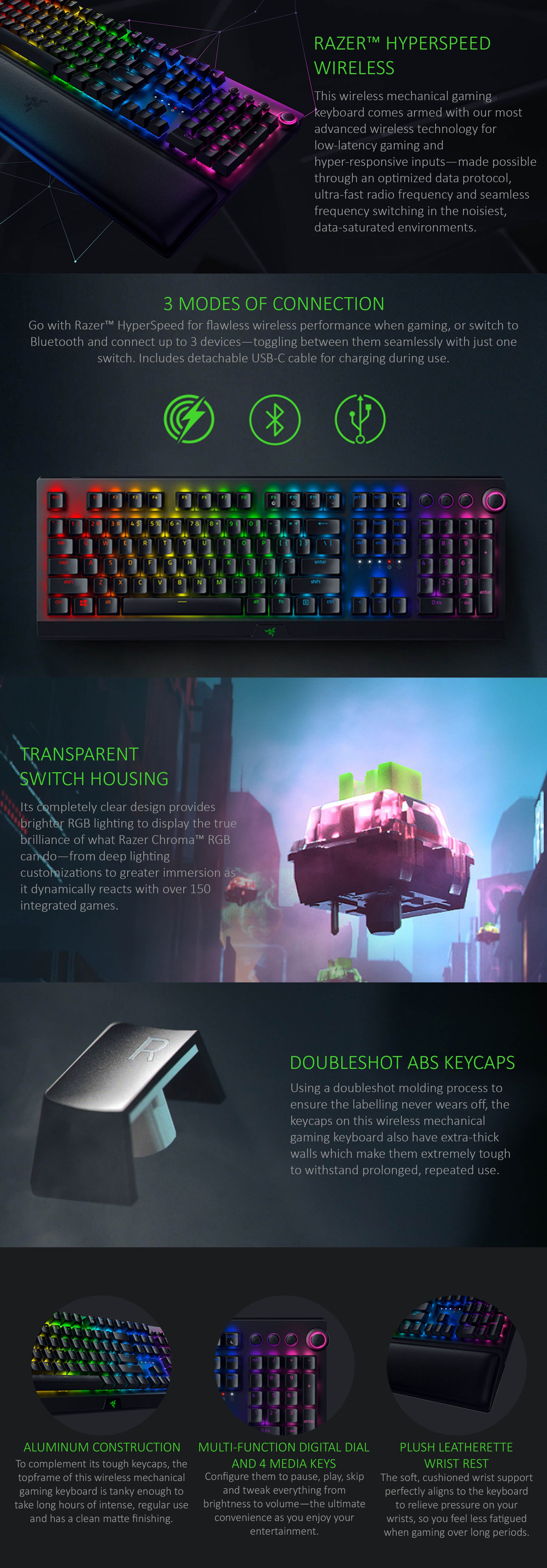 RAZER BlackWidow V3 Mechanical Gaming Keyboard - Green Mechanical ...