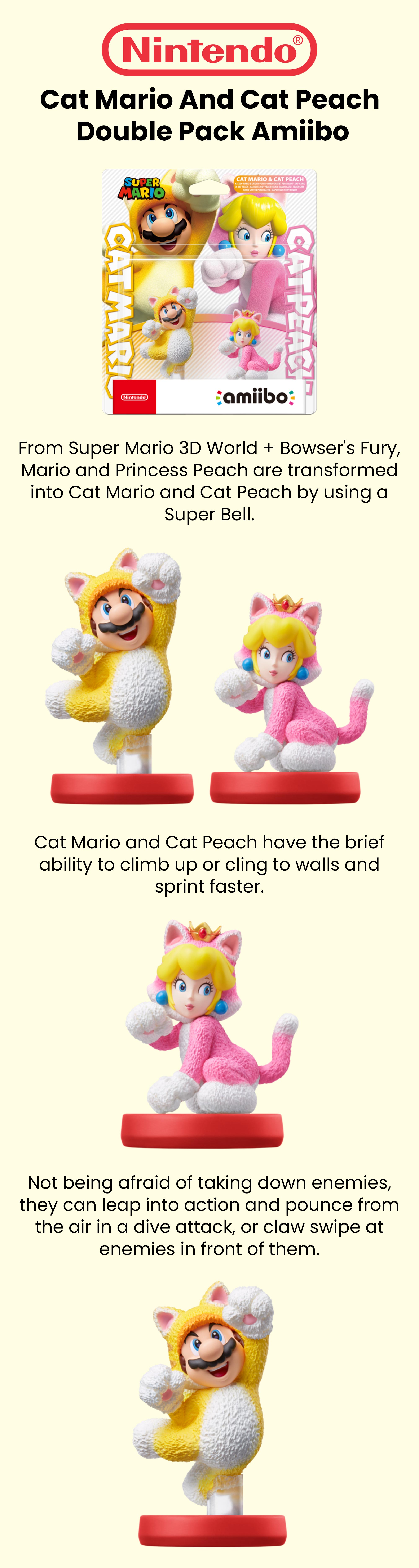 Buy Nintendo Amiibo – Cat Mario / Cat Peach (Super Mario) Online in UAE