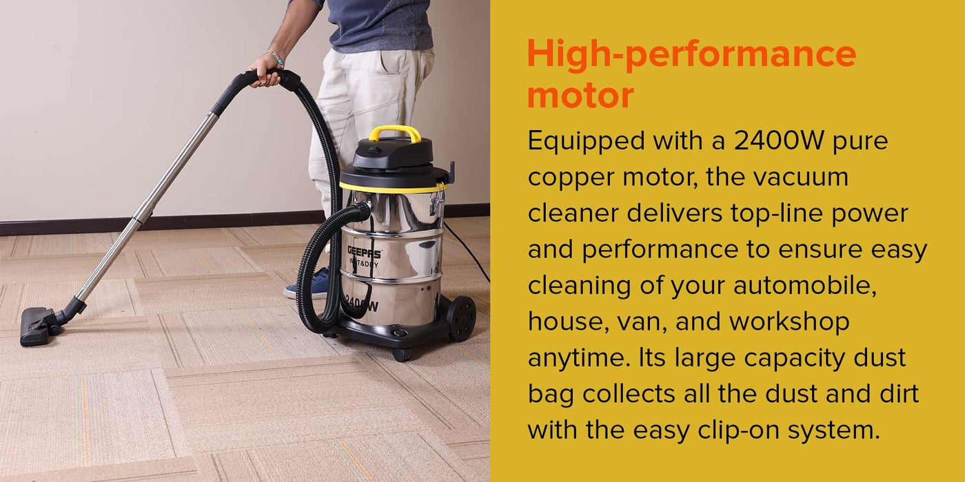 GEEPAS Wet And Dry Vacuum Cleaner 23 Liter 2300 Watts 23 L 2300 W