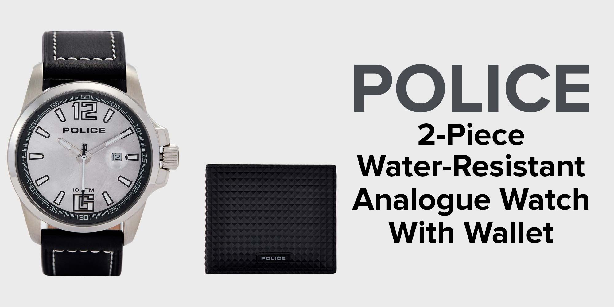 POLICE Men s 2 Piece Water Resistant Analog Watch With Wallet P 13770Js 04 Setc UAE Dubai Abu Dhabi