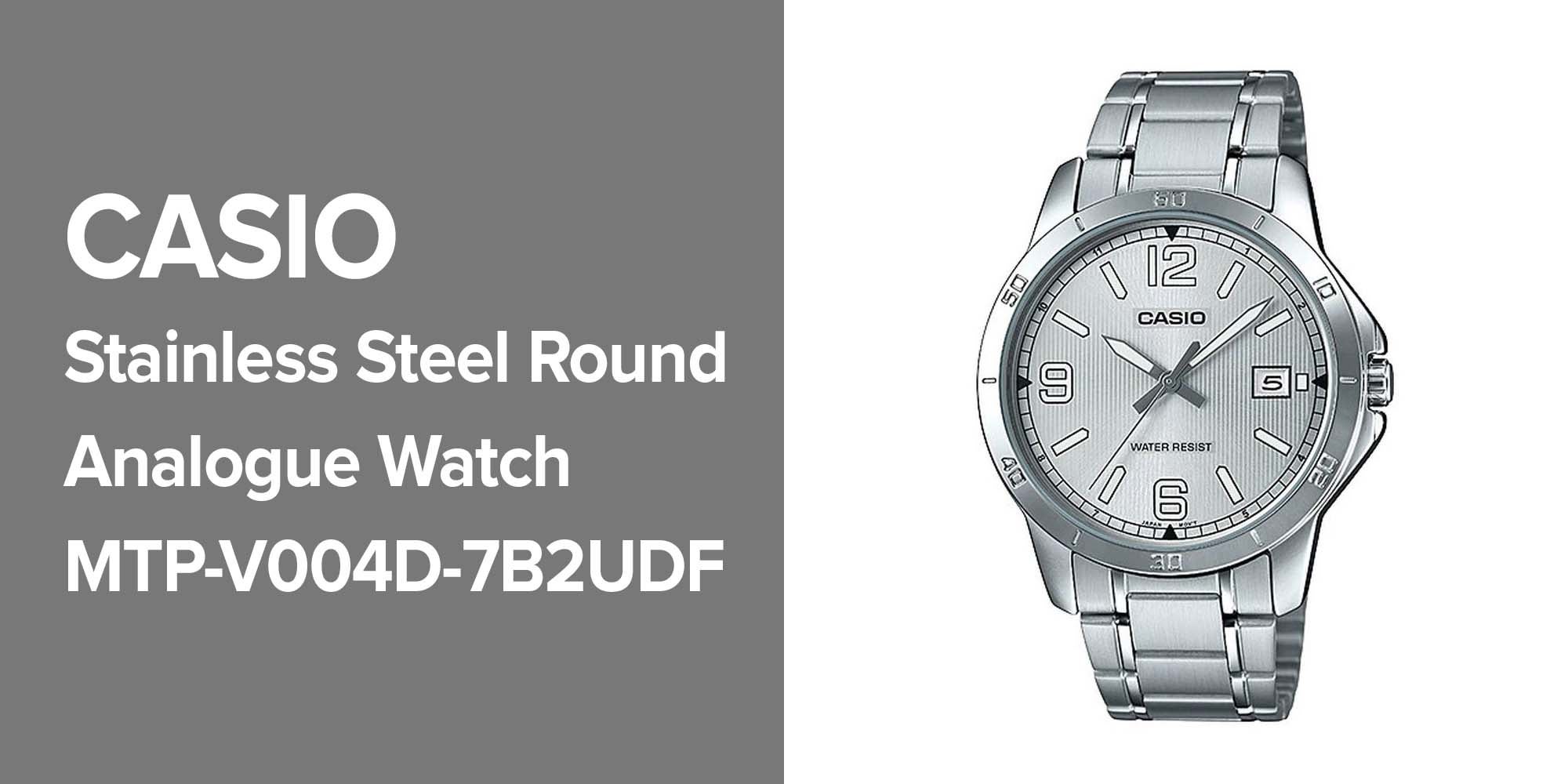 CASIO Men's Stainless Steel Round Shape Analog Watch MTP-V004D-7B2UDF - 47  mm - Silver UAE | Dubai, Abu Dhabi