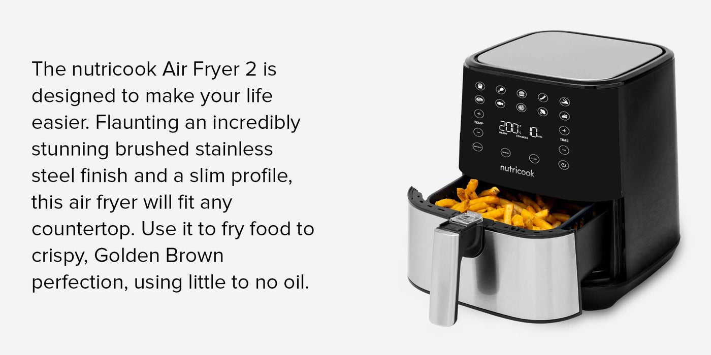nutricook Air Fryer 2 Led One Touch Screen With 10 Presets Preheat