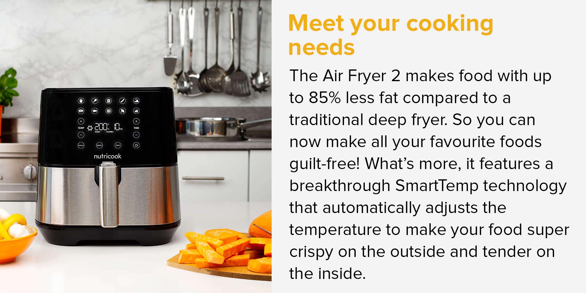 Nutricook Air Fryer Mini, Digital Display, Tempered Glass Control Pane –  KATEI UAE