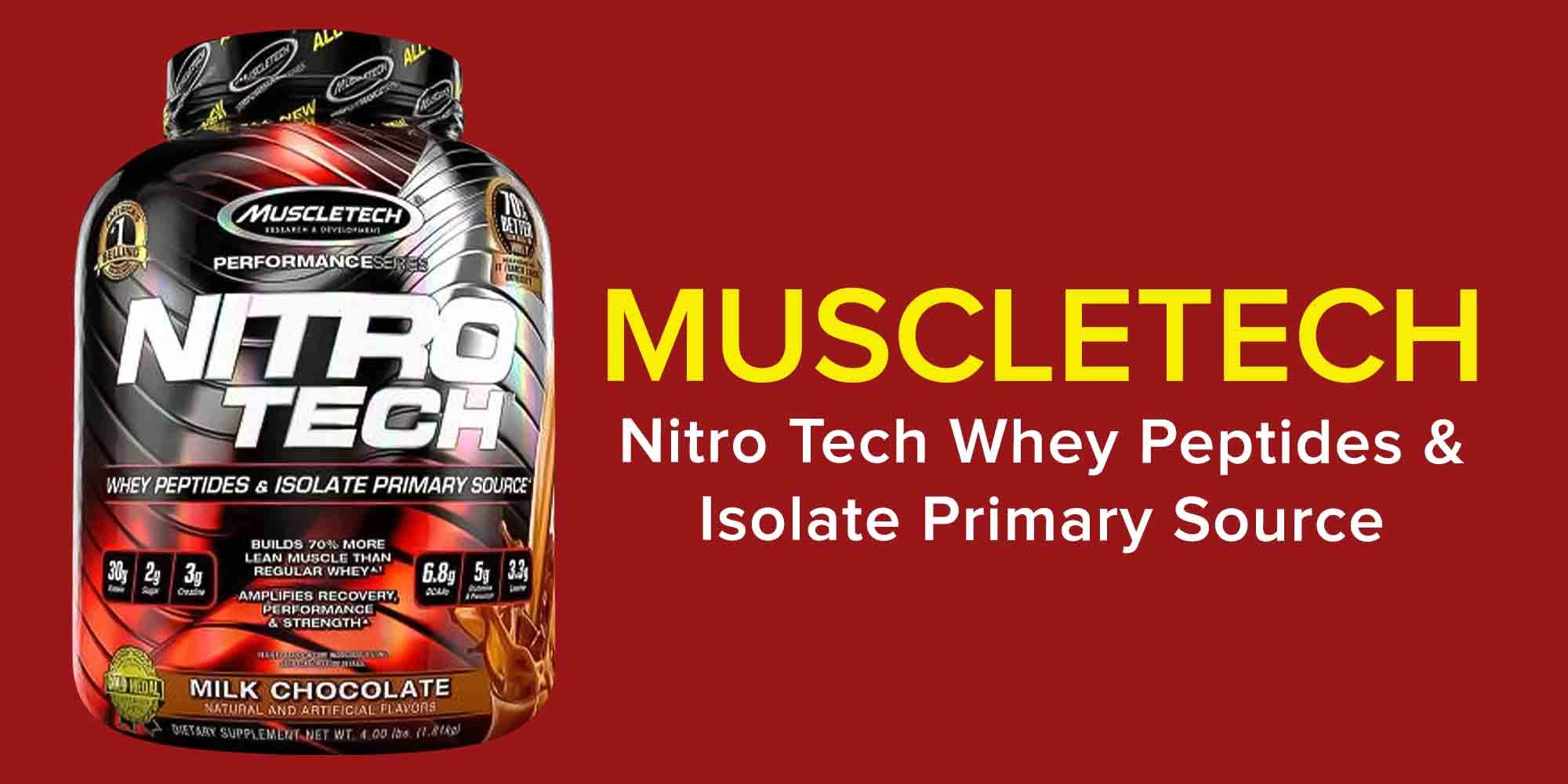 Shop muscletech nitro tech whey peptides protein milk chocolate 1. 81kg  online in dubai, abu dhabi and all uae