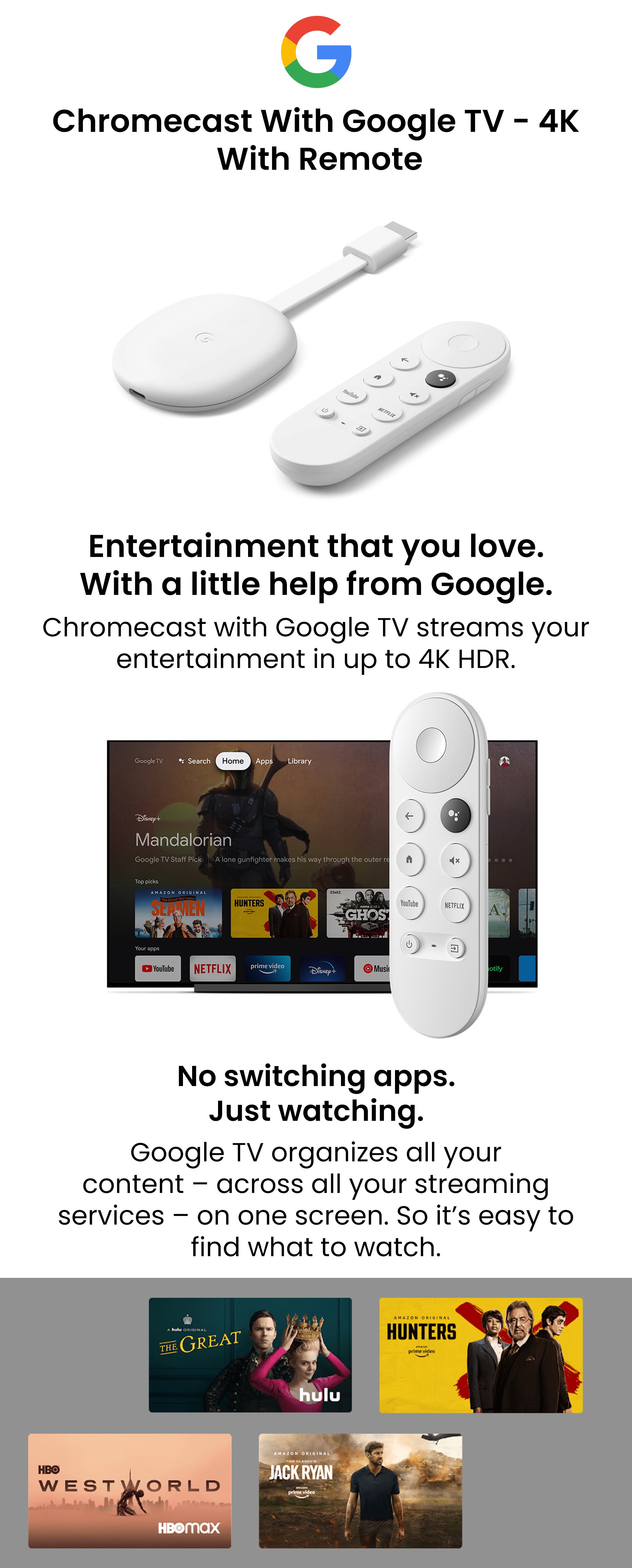Google Chromecast with Google TV 4К Media Streamer with Google Assistant -  Sky for sale online