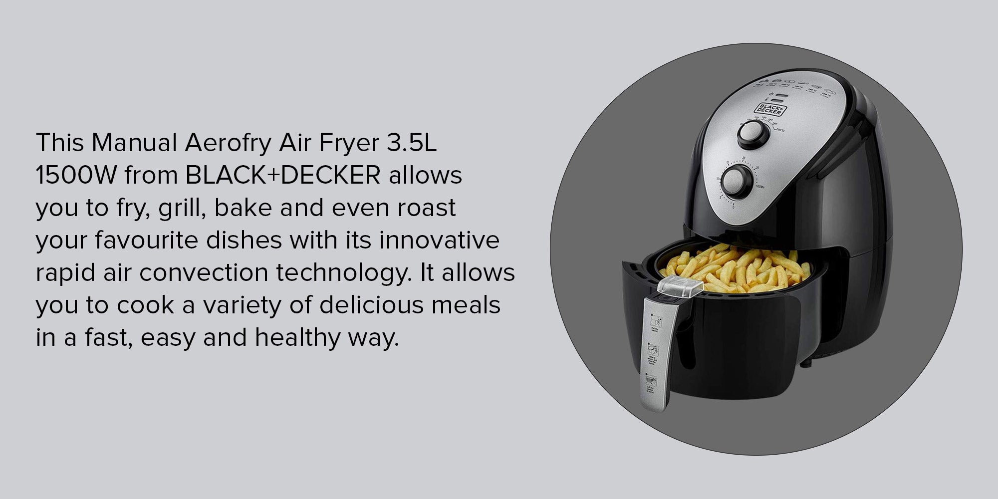BLACK+DECKER Air Fryer Rapid Air Convection Technology Manual