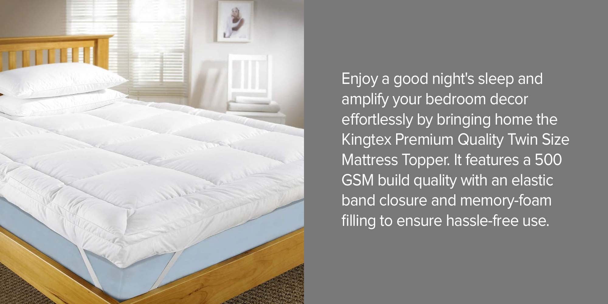 Kingtex Mattress Topper Microfiber White 120x200cm UAE