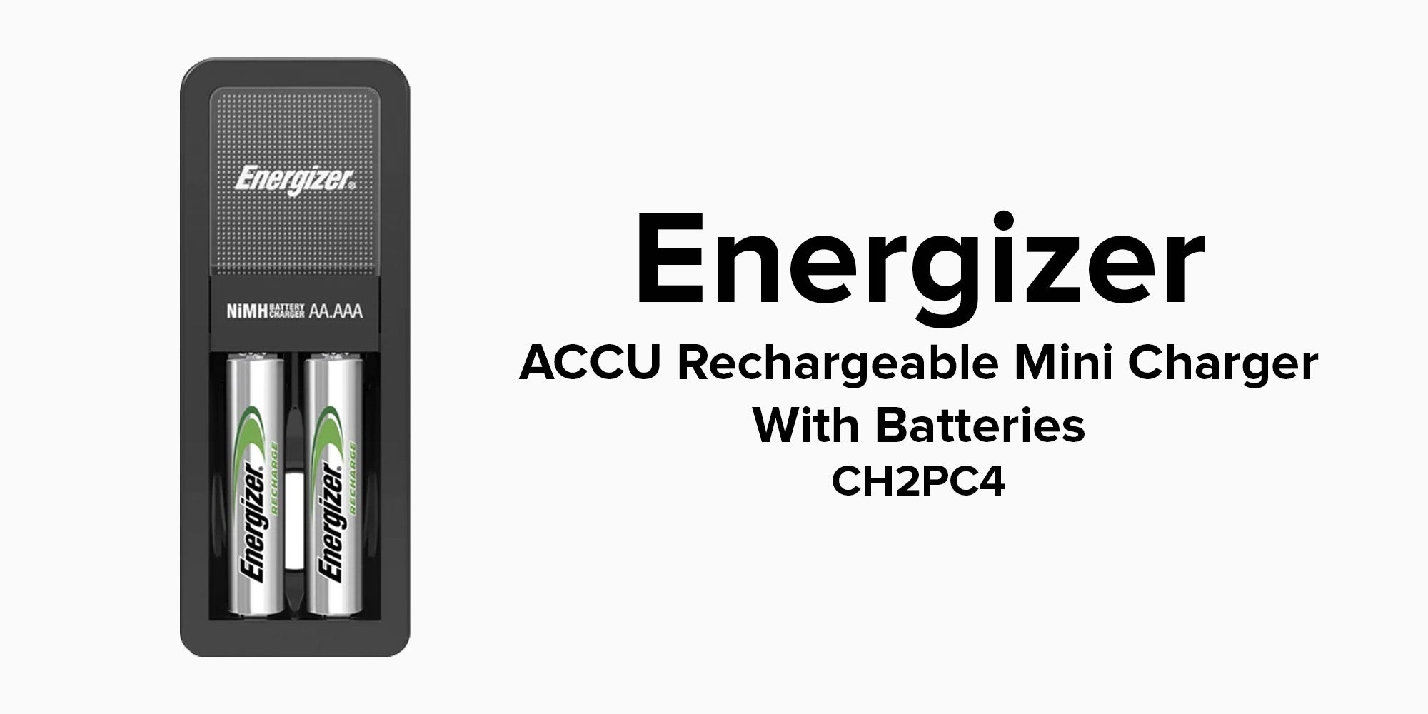 Shop Energizer ACCU Rechargeable Mini Charger With Batteries Black/Silver  online in Dubai, Abu Dhabi and all UAE