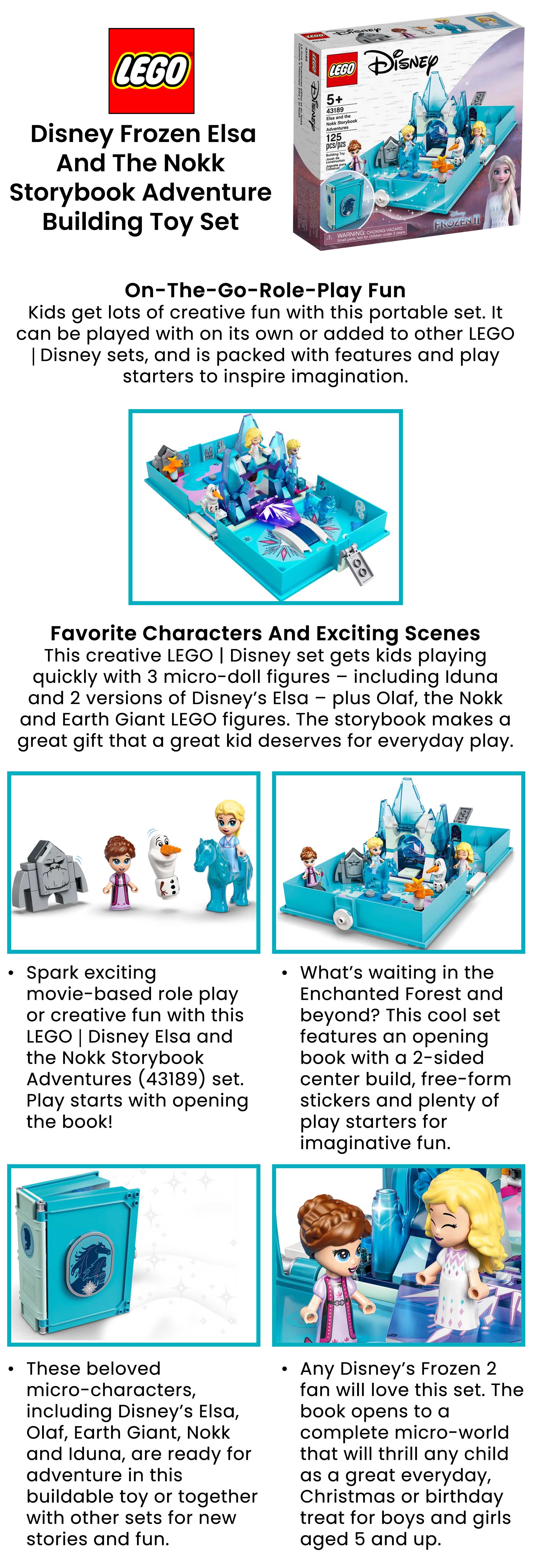 LEGO 43189 Disney Frozen 2 Les Aventures d'Elsa et Nokk dans Un