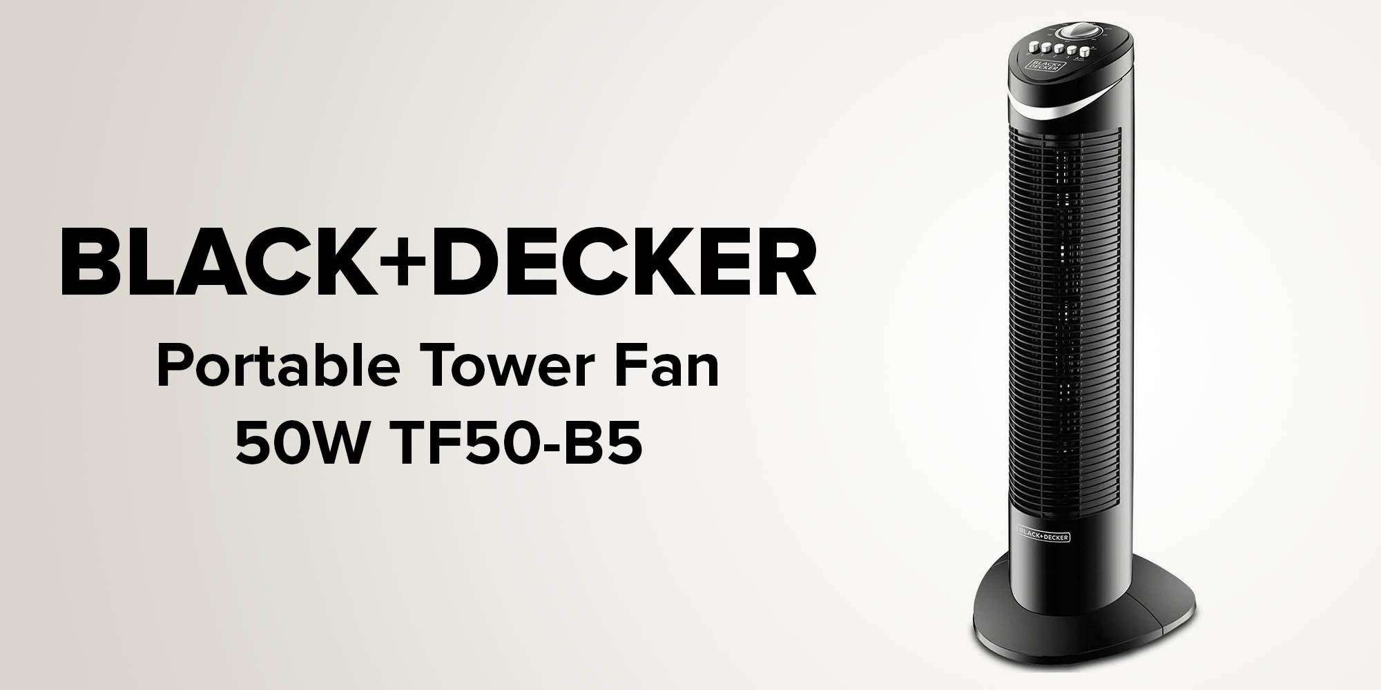 Black and Decker Tower Fan 50W, Black - eXtra Saudi