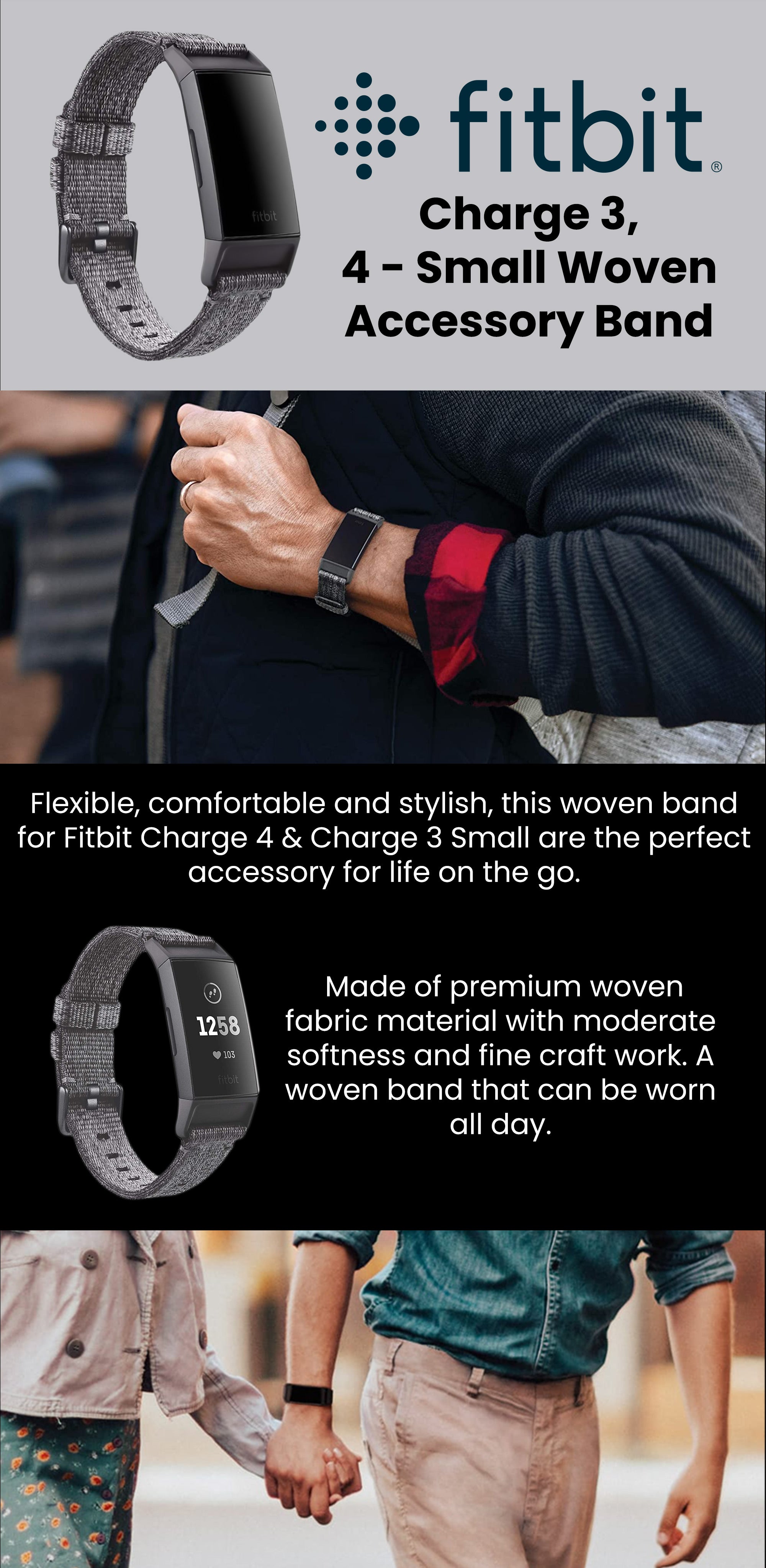 Fitbit woven discount band charge 3