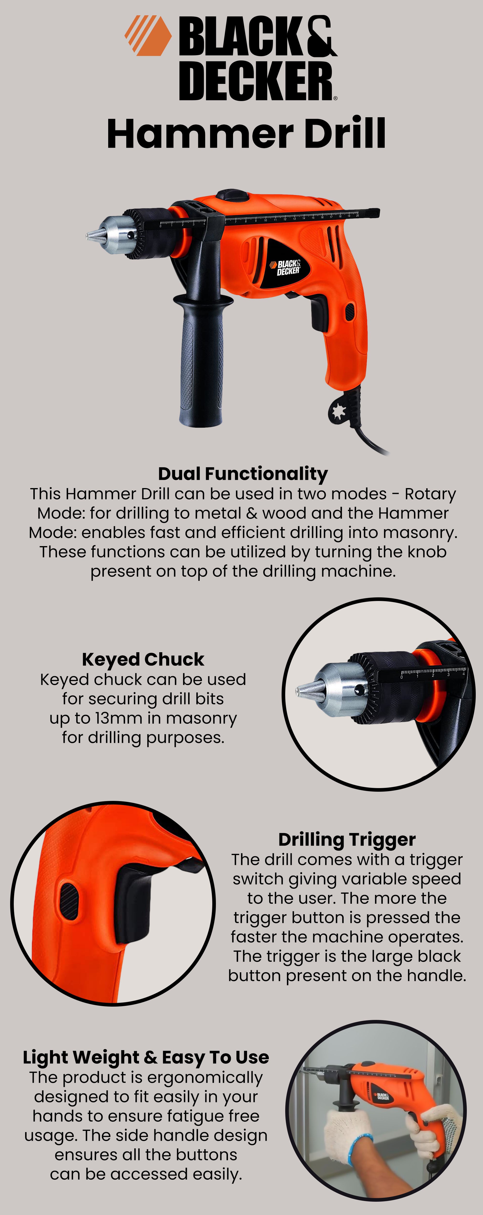 Black and decker hammer deals drill bits