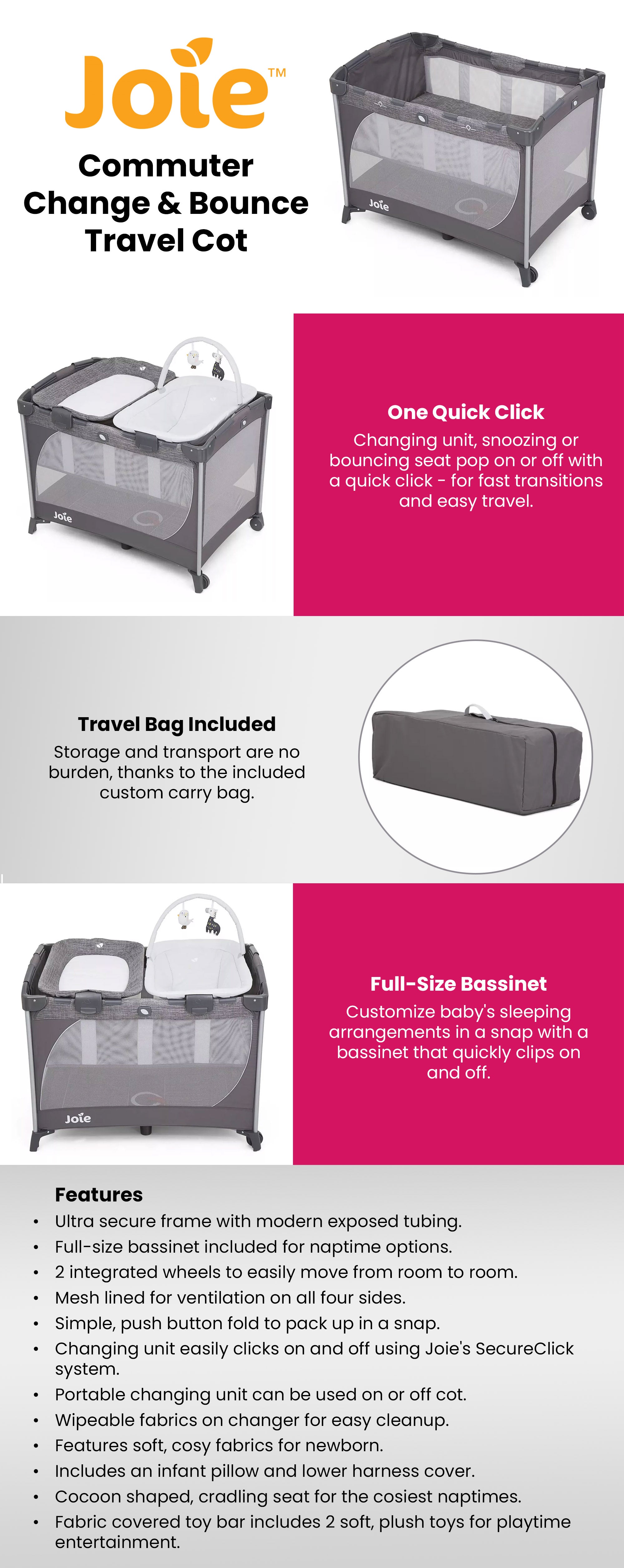 Joie commuter outlet travel cot review