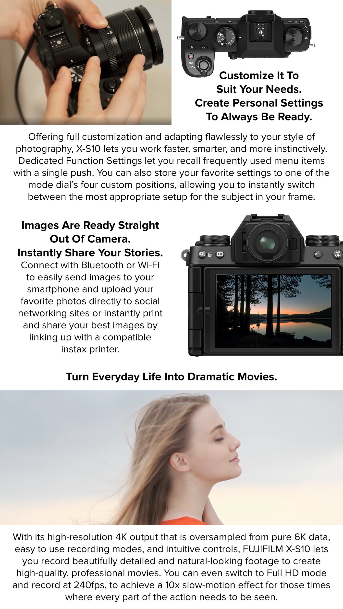 FUJIFILM XS10 Mirrorless Digital Camera XF1855mm Lens Kit Black UAE