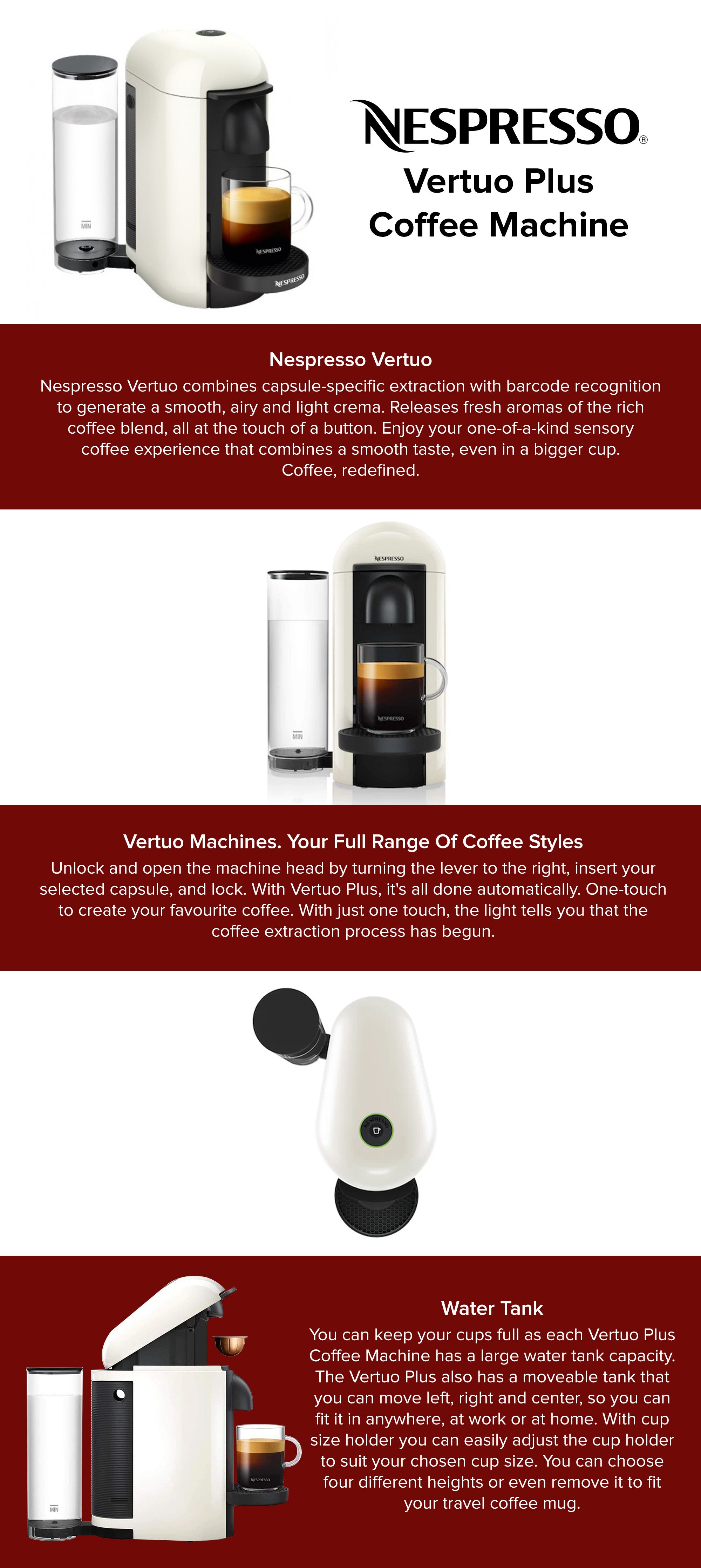 NESPRESSO Vertuo Plus Gcb2 Coffee Machine 1380 W GCB2-GB-WH-NE1 White ...