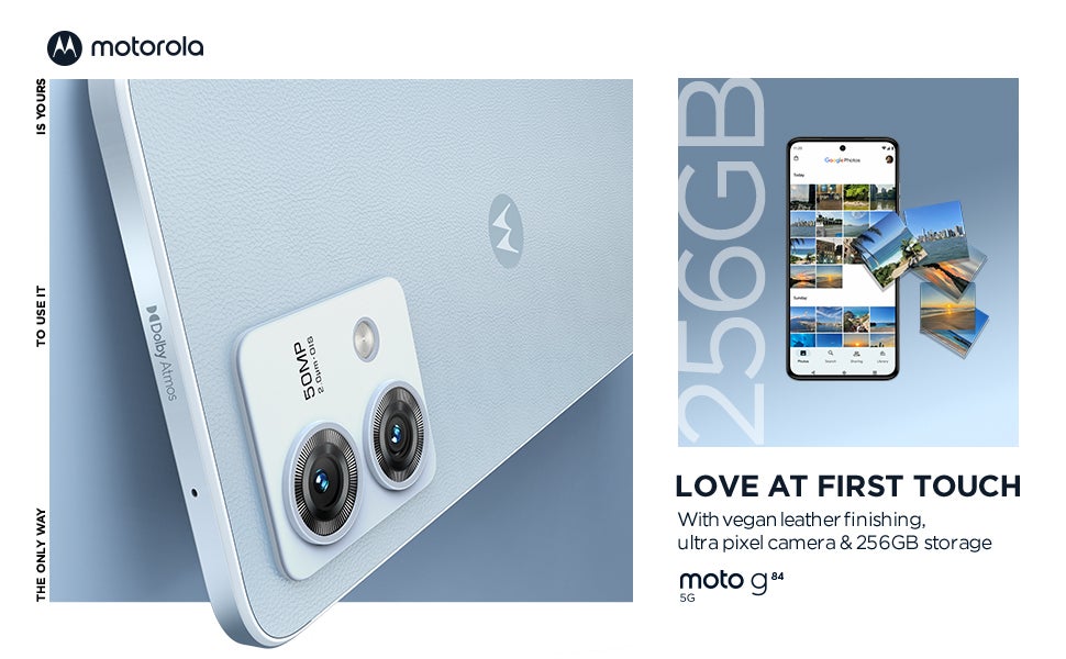 Motorola Moto G84 5G Dual Sim Vegan leather - Marshmallow Blue 12GB RAM  256GB - Middle East Version UAE