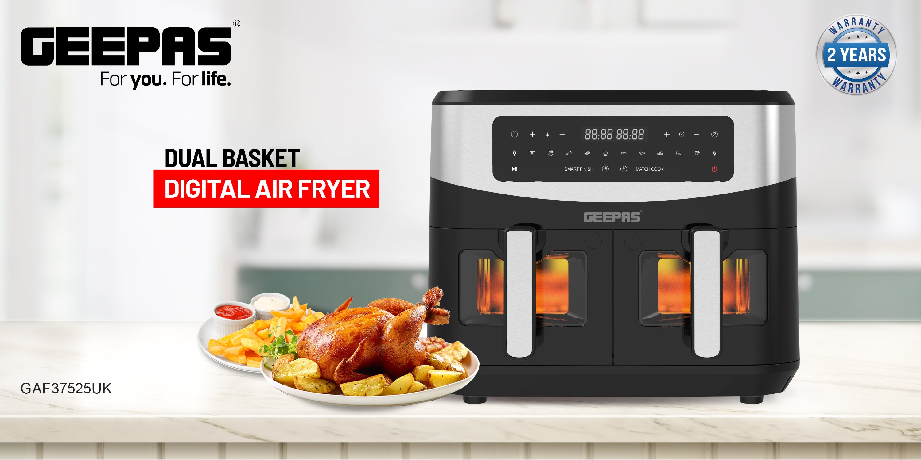 Buy Wholesale China 9l Dual Baskets Air Fryer With Clear Window-eap &  Double Baskets Air Fryer at USD 25