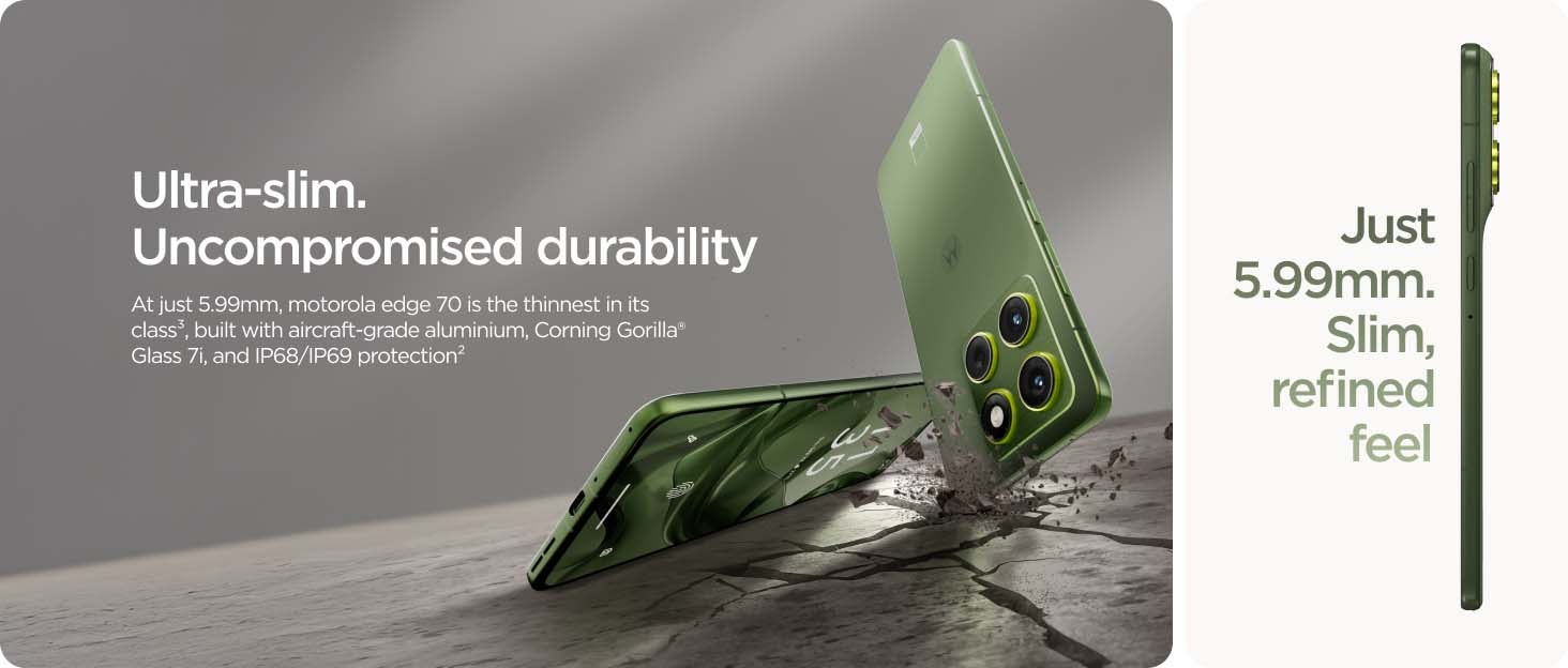 Motorola Edge 70 5G Dual SIM 512GB, 12GB RAM Phone (Global Version) + Free Moto Watch Fit 3