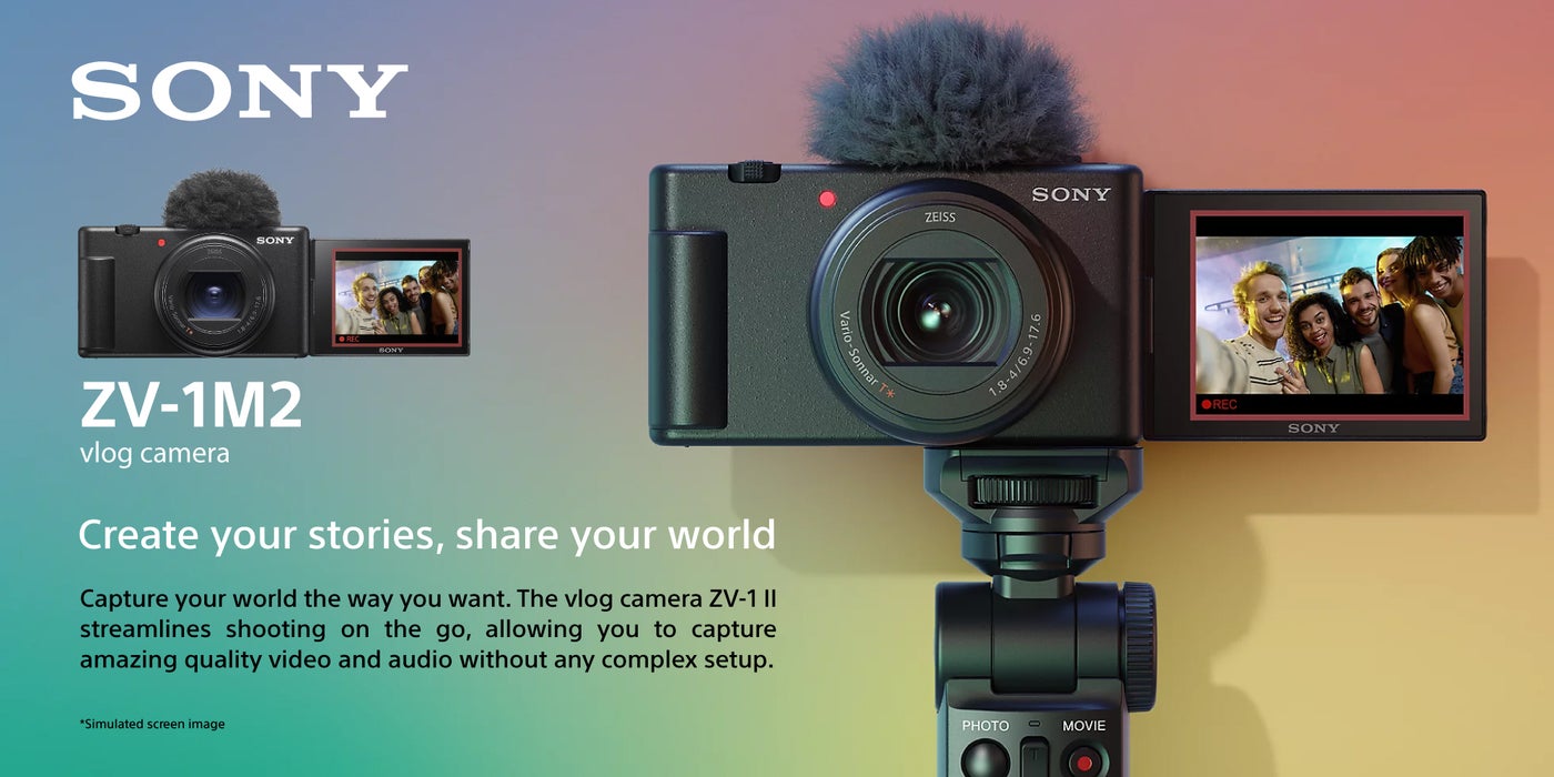 Sony ZV-1M2 Vlog Camera for Content Creators and Vloggers - Black