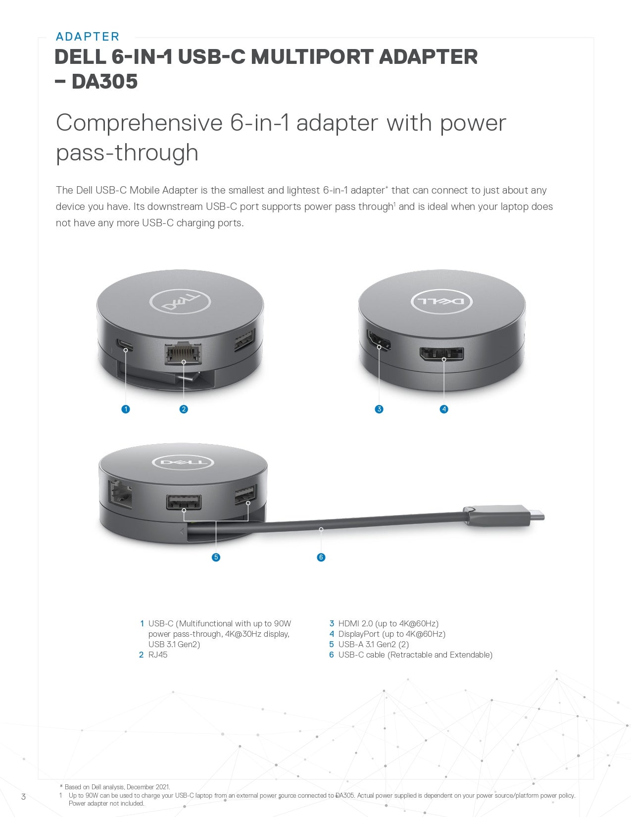 DELL 6-in-1 USB-C Multiport Adapter - DA305 silver | Best Price