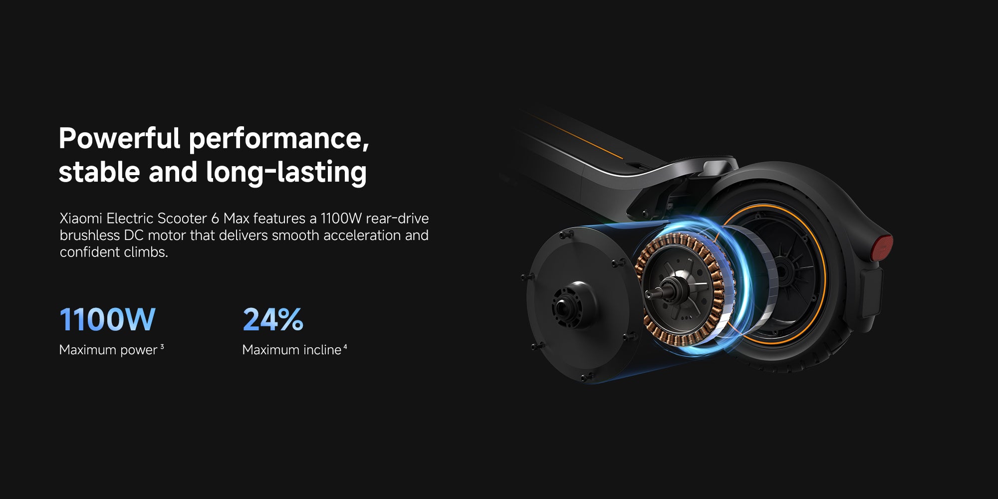 Xiaomi Electric Scooter 6 Max GL, 70km Long Range, 1100W Peak Power, 12-Inch Tubeless Tires, Front & Rear suspension, Dual Disc Brakes, Apple Find My, Foldable Scooter for Adults, Road Legal 1