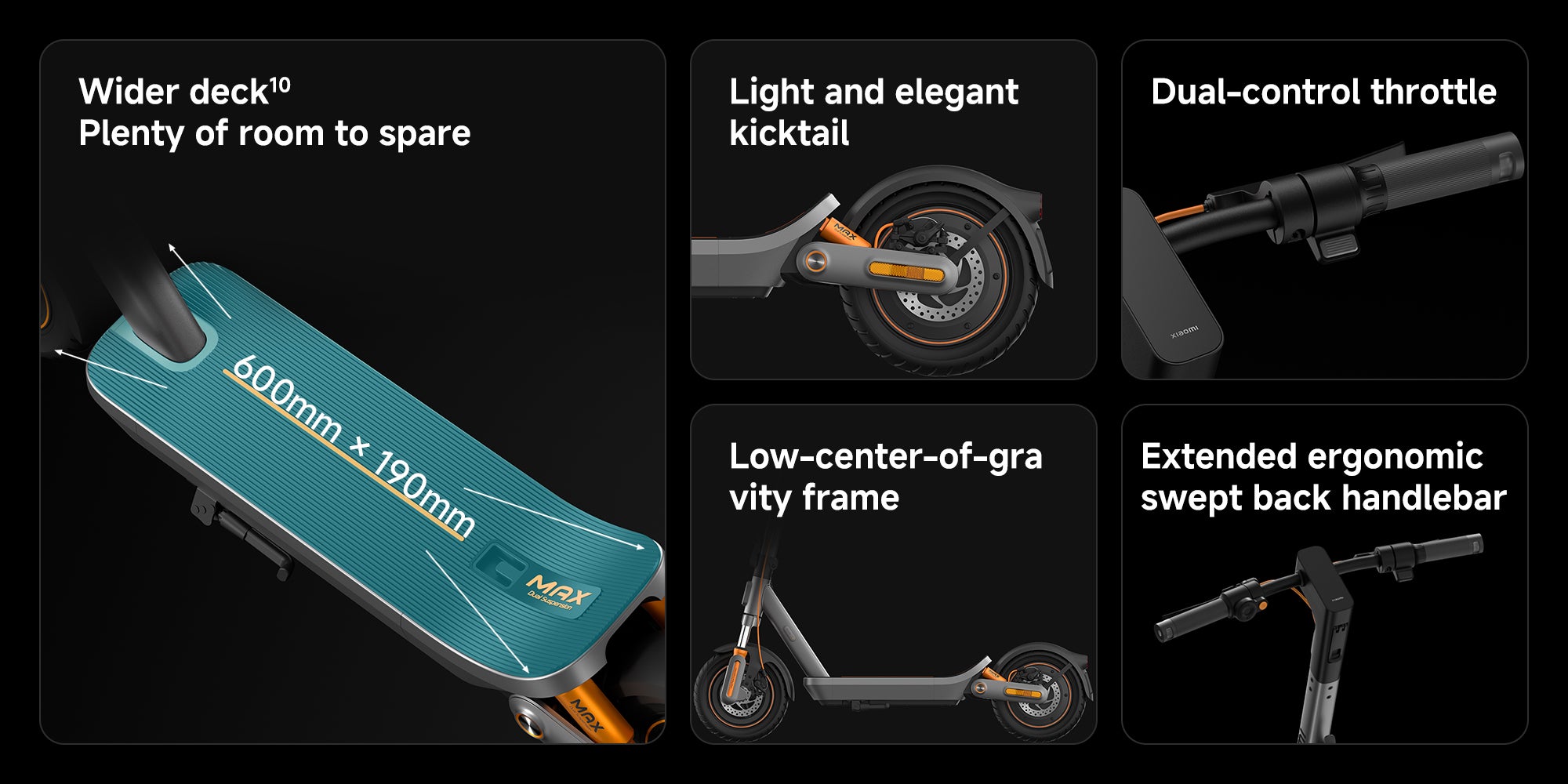 Xiaomi Electric Scooter 6 Max GL, 70km Long Range, 1100W Peak Power, 12-Inch Tubeless Tires, Front & Rear suspension, Dual Disc Brakes, Apple Find My, Foldable Scooter for Adults, Road Legal 19