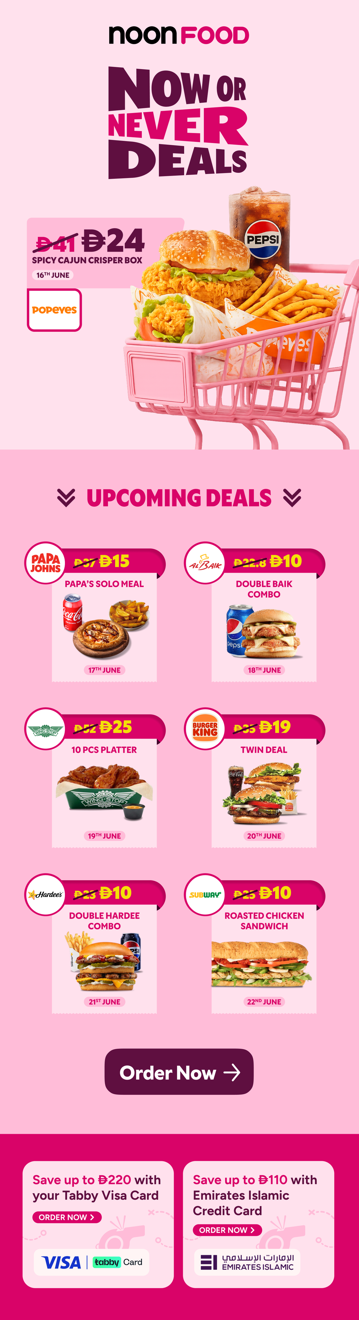 Offres maintenant ou jamais ! Désormais EN DIRECT dans les meilleurs restaurants sur noon Food.