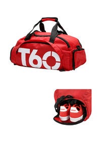 Sports Gym Bag, Travel Duffel bag with Wet Pocket & Shoes Compartment Ultra Lightweight RED 