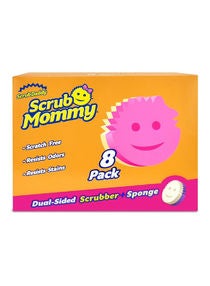 Set Of 8 Scrub Mommy Dual Sided Scrubber + Sponge Multi-Pack Pink 