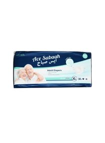Ace Sabaah Super Dry Adult Diapers, Size XL, Soft Feel, Pack of 30, Waist Size 52-68 Inches, 132-173cm 