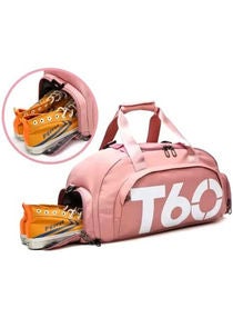 Sports Gym Bag, Travel Duffel bag with Wet Pocket & Shoes Compartment Ultra Lightweight PINK 