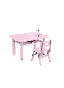 Height Adjustable Kids Drawing Study Table And Chair Set 