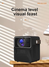Portable Chip Intelligence Projector Support WiFi, Bluetooth HD With 16:09 Aspect Ratio For Home Cinema,Business And Playing Games 