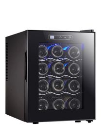 COOLBABY 12 Bottles of Constant Temperature & Humidity Electronic Beverage Wine Cooler Freestanding Compact Mini Wine Fridge Cabinet Refrigerator 