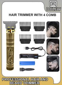 Rechargeable Electric Professional Hair Clippers for Men Outliner Grooming Beard Trimmer Barber Shavers With 4 Limit Combs 