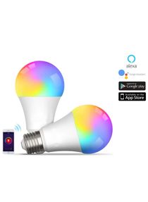 2 Pack 12W LED Smart bulb Multi Color and Tunable White Cool White and Warm White Compactable with Alexa, Echo, Google Home and Google Assistant 