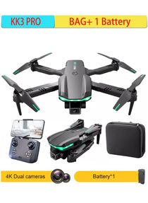 KK3 Pro Mini Drone 4K HD Dual Camera Wi-Fi FPV Obstacle Avoidance Remote Quadcopter Foldable RC Drone With 1 Battery 