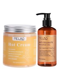Anti Cellulite Massage Oil & Hot Cream Set Body Slimming Firming Cream Cellulite Oil & Cream Fat Burner Hot Cream for Tightening Skin Body Shaper 
