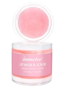 Double Effect Lip Balm & Lip Scrub Strawberry Flavor Lip Mask Lip Plumper Moisturizing Clear Lip Scrub for Fuller Lips Exfoliates Repairs Dry Cracked Lips 10g 