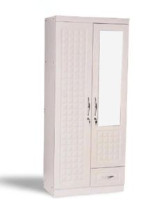 2 Door Wooden Wardrobe Cabinet Cupboard Engineered Wood Perfect Modern Stylish Heavy Duty With Mirror 