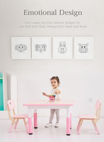 3 Pieces Kids Furniture Table And Chair Set For Preschool Education And Kindergarten 