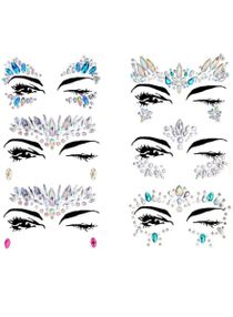 Face Tattoo Gems Crystals Stickers 