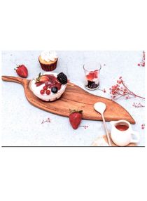 The Earthy House Dessert Leaf Platter | Handcrafted | Wooden Platter | Acacia Wood | Serving Tray | Wood Tray | Mixture Tray - ( 40 X 12 cm ) Natural Wood 40 X 12 cm / 16 X 4.5 inchescm 
