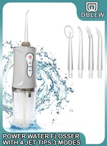 3 Modes Teeth Dental Oral Irrigator Cordless Tooth Water Flosser Waterproof Portable and Rechargeable With 4 Jet Nozzles Cleaner Picks For Home And Travel Braces 