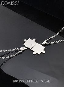 Two Strips Cube puzzle Necklace Men Women Pendant Sweater Chain Jewelry Hip Hop Necklace 